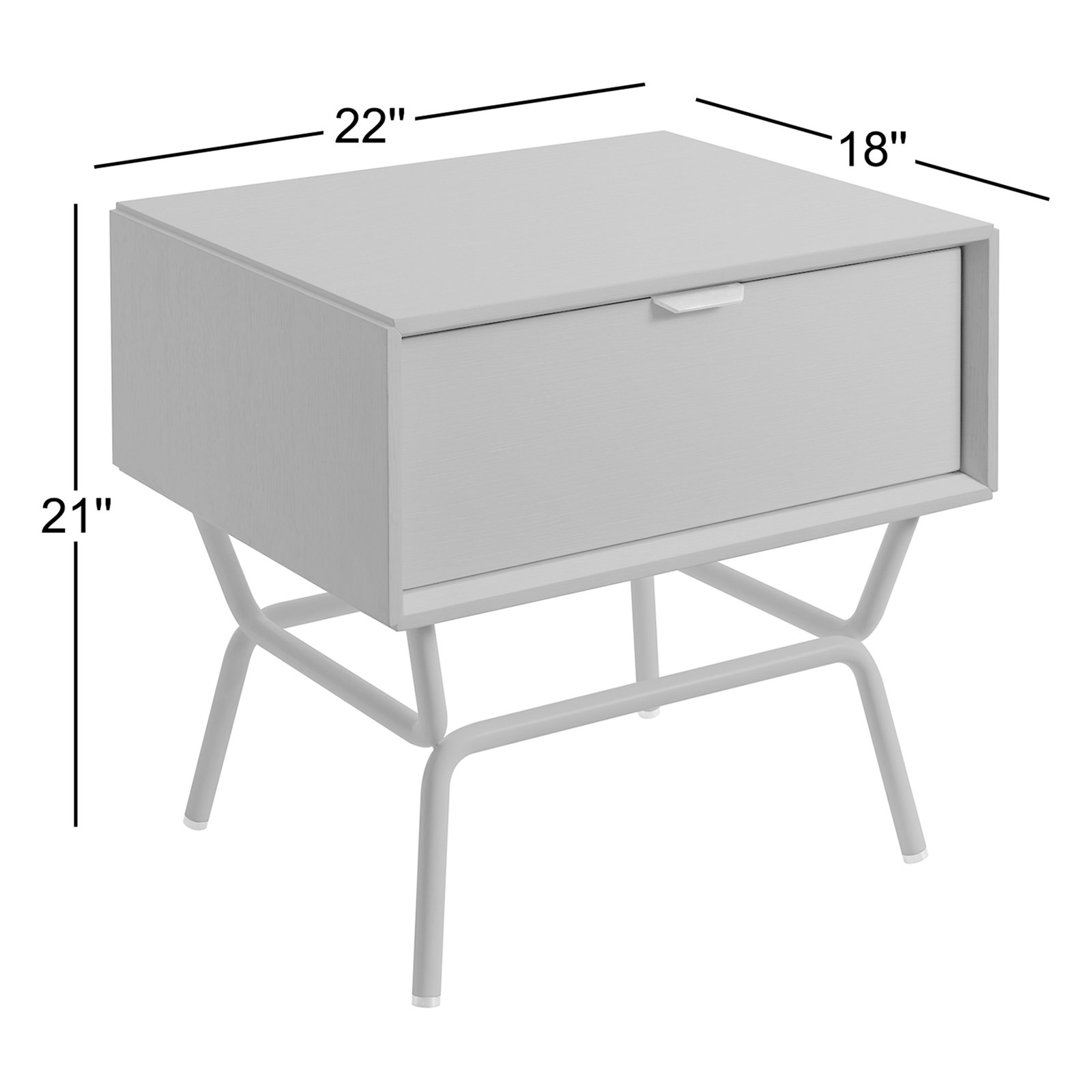 Dang 1 - Drawer Nightstand, White