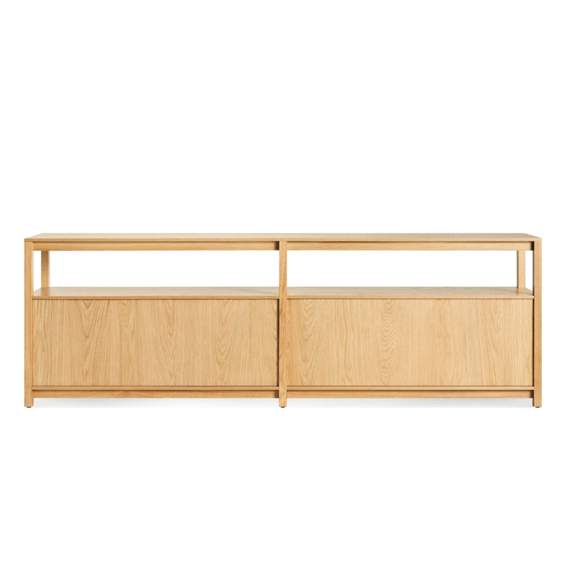Open Plan Etagere Storage Bookcase, (2 Shelves) 26" H x 80" W x 13" D, White Oak