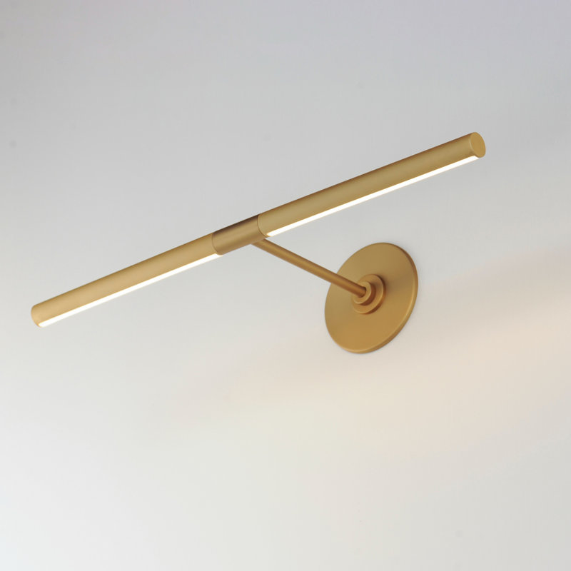 Demontrey Aluminium LED Armed Sconce, Gold/White, 4.5" H x 23" W x 8.75" D