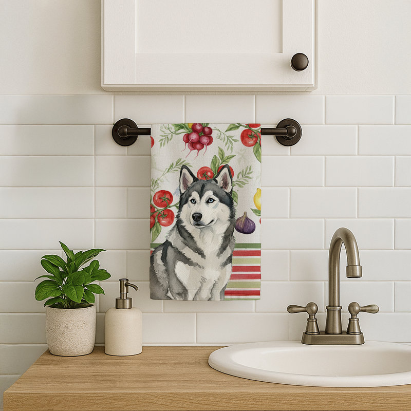Torchon gris et blanc Malamute Alaskan, Grey/White Alaskan Malamute