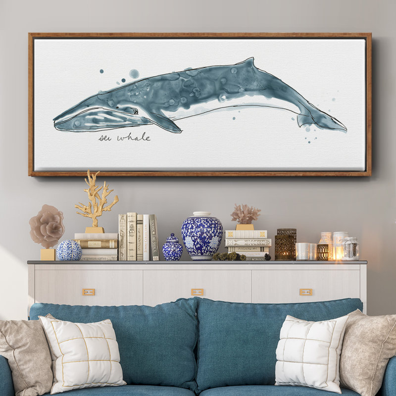 Whale I- Framed Canvas