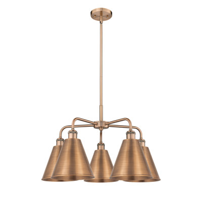 Allare 5 - Light Steel Dimmable Chandelier