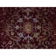 Tapis oriental rouge 3 pi x 5 pi 1 po, motif floral, laine et soie, ton sur ton, noué à la main