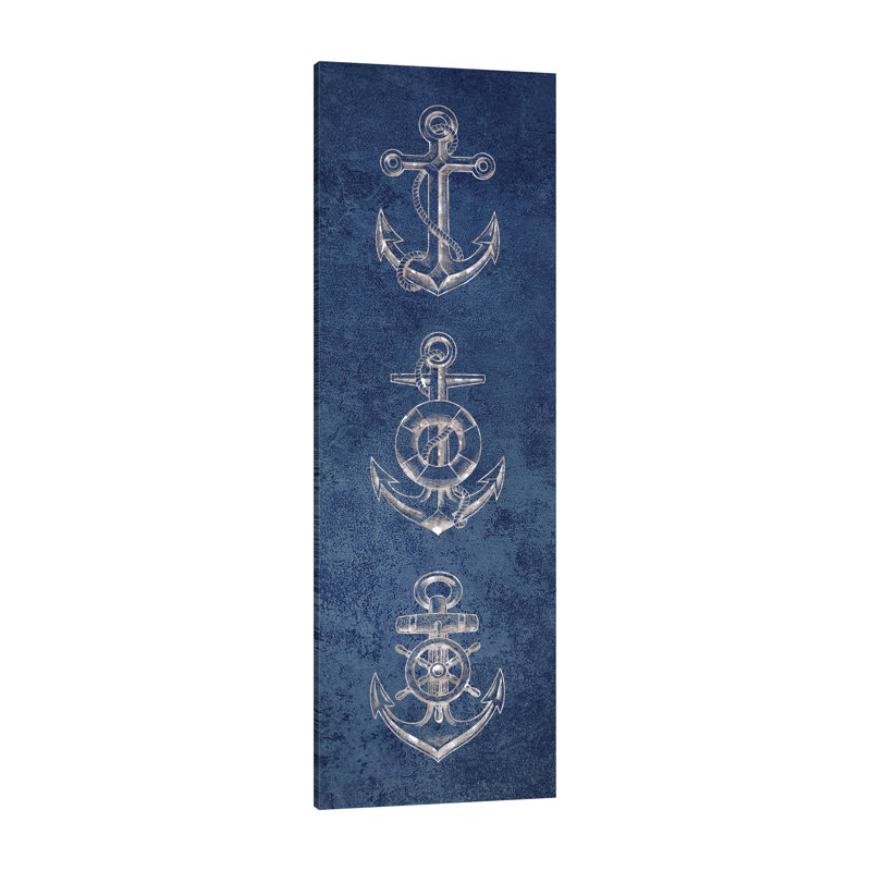 «Anchor Blues 1» par Victoria Brown, reproduction sur toile tendue, H 45 po x l 15 po x P 1,5 po