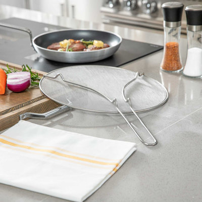 Barre anti-éclaboussures en acier inoxydable de 13 po avec pattes de protection pour la poêle à frire, les marmites, la poêle, la graisse, l'huile et les ustensiles de cuisine