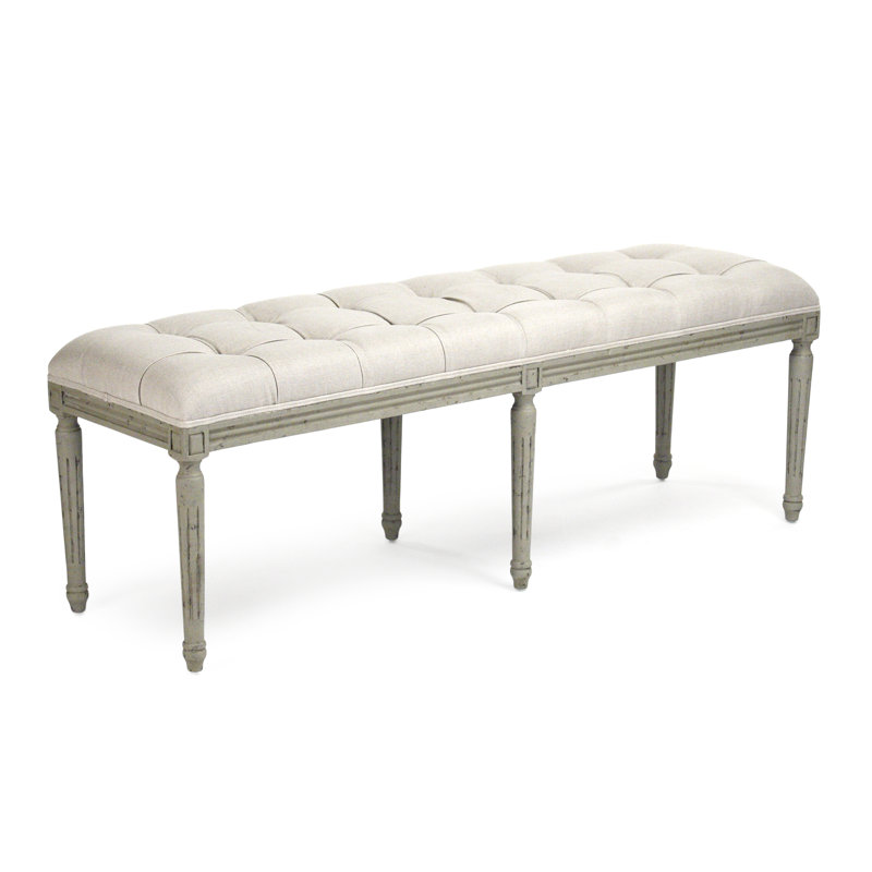 Louis Upholstered Bench, Natural