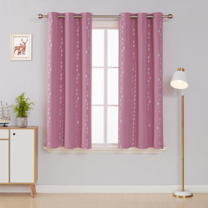 Bedolla Room Darkening Curtain Pair, Pink, 42" W x 62"L