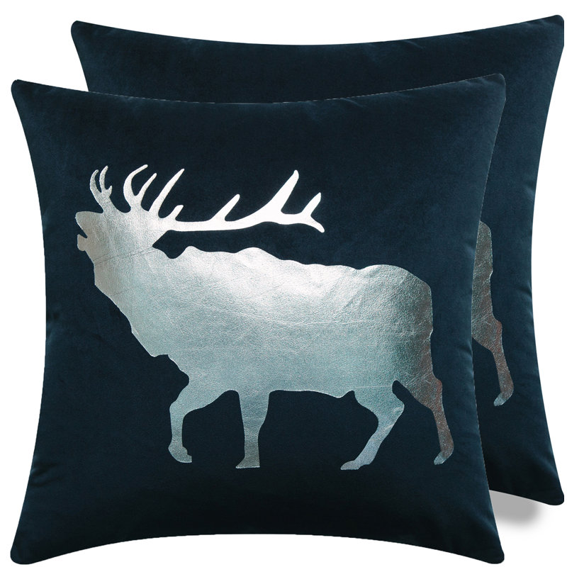 Christmas Square Pillow Cover, Silver