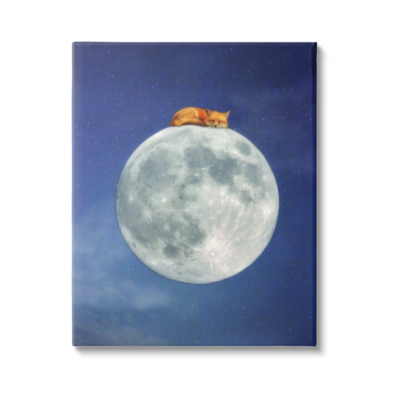 «Fox Sleeping Night Sky Moon» par Carrie Ann Grippo-Pike, H 48 po x l 36 po x P 1,5 po