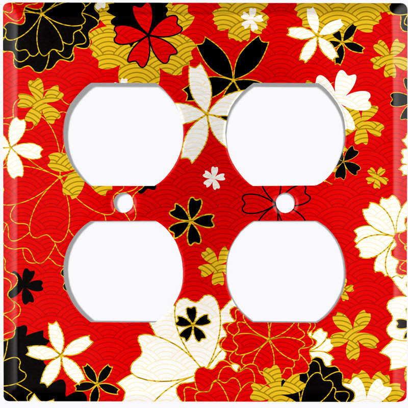 Patterned 2 - Gang Toggle Light Switch Standard Wall Plate