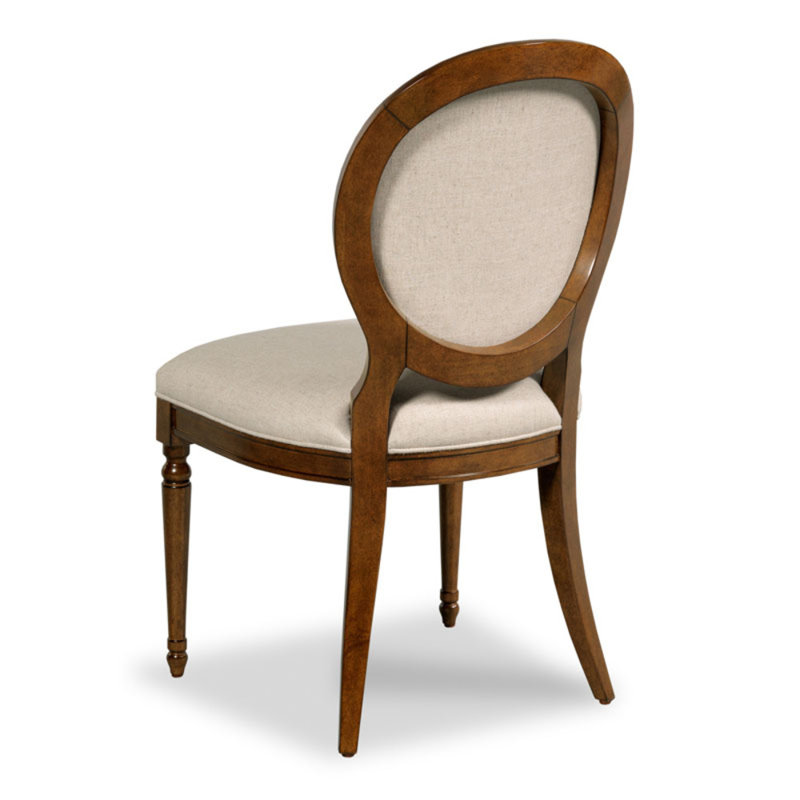 Hampton Linen Side Chair, Bordeaux