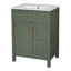 Meuble-lavabo de 24 po avec lavabo en céramique, portes à fermeture douce, 2 tiroirs et tablette à deux niveaux-344896149