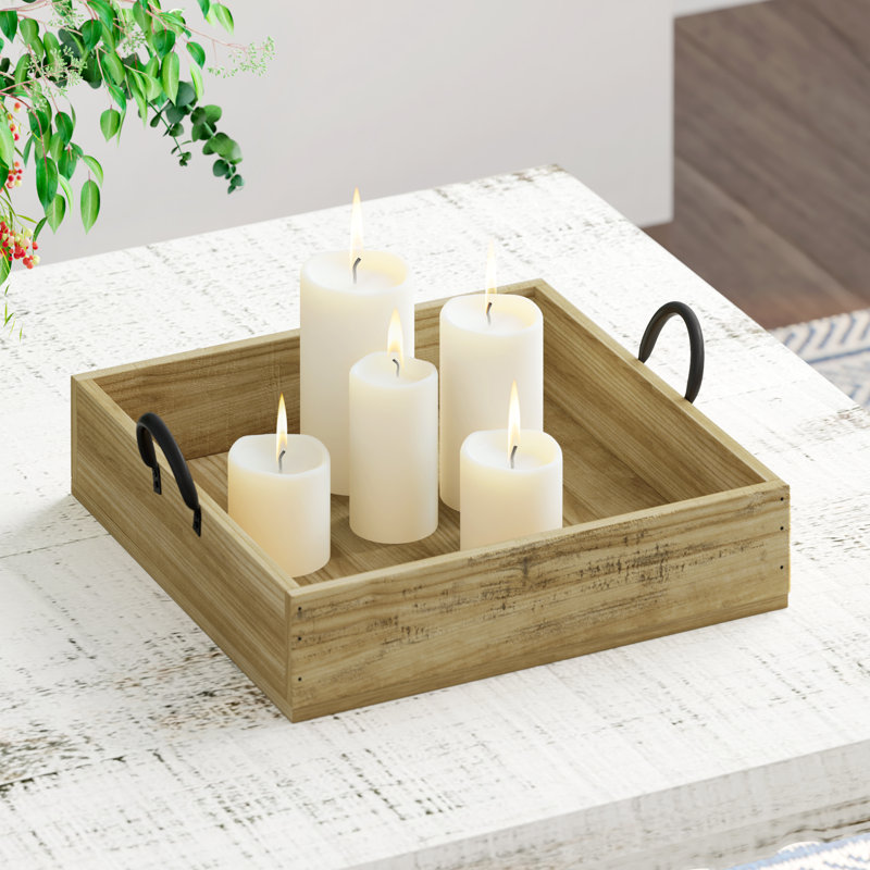 Rustic Wood™ Wood Tray - Set of 4