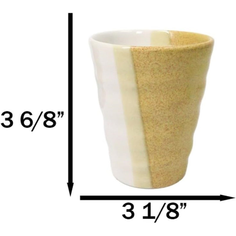 Ensemble de 5 tasses à thé en céramique émaillée abstraite Tenmoku 10 oz fabriquées au Japon