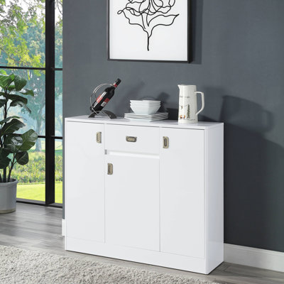 High Gloss 3-Door Server with Drawer