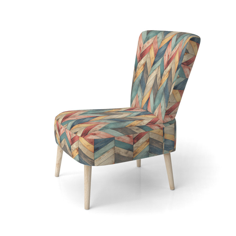 Chaise d'appoint large 27,5 po Roussel, Mélange de polyester rose / bleu / gris