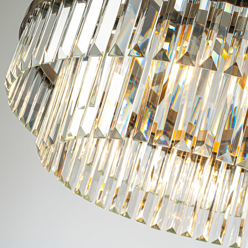 Luminaire de salle à manger à intensité variable en cristal à 6 lumières Reniya