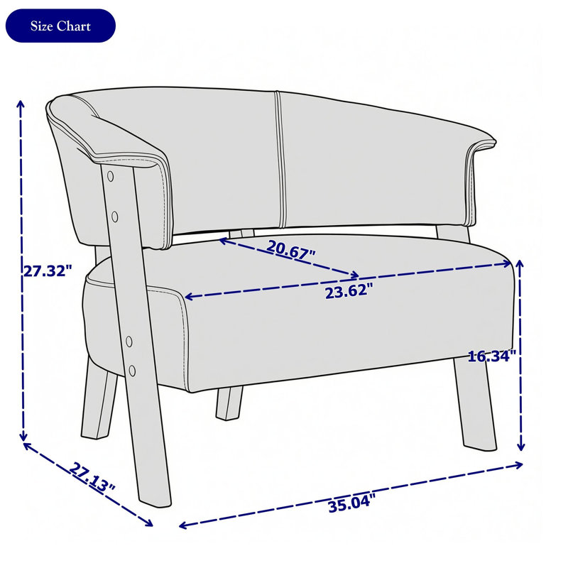 Fauteuil d'appoint à oreilles avec dossier enveloppant, siège rembourré de mousse et pieds en bois, Black
