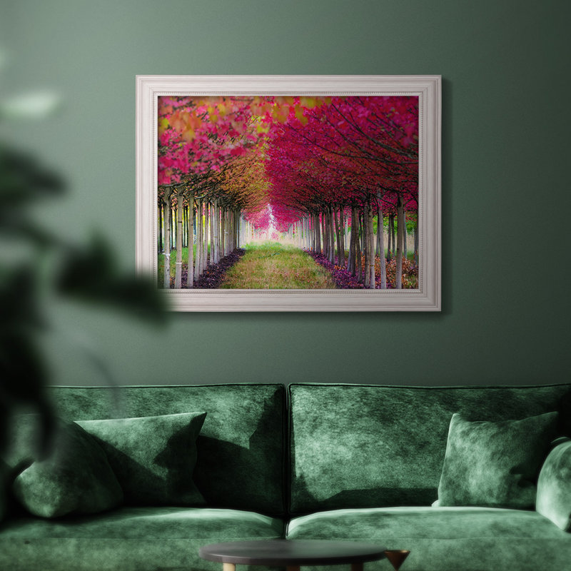Forêt magique encadrée sur toile, H 21 po x l 25 po x P 2,5 po
