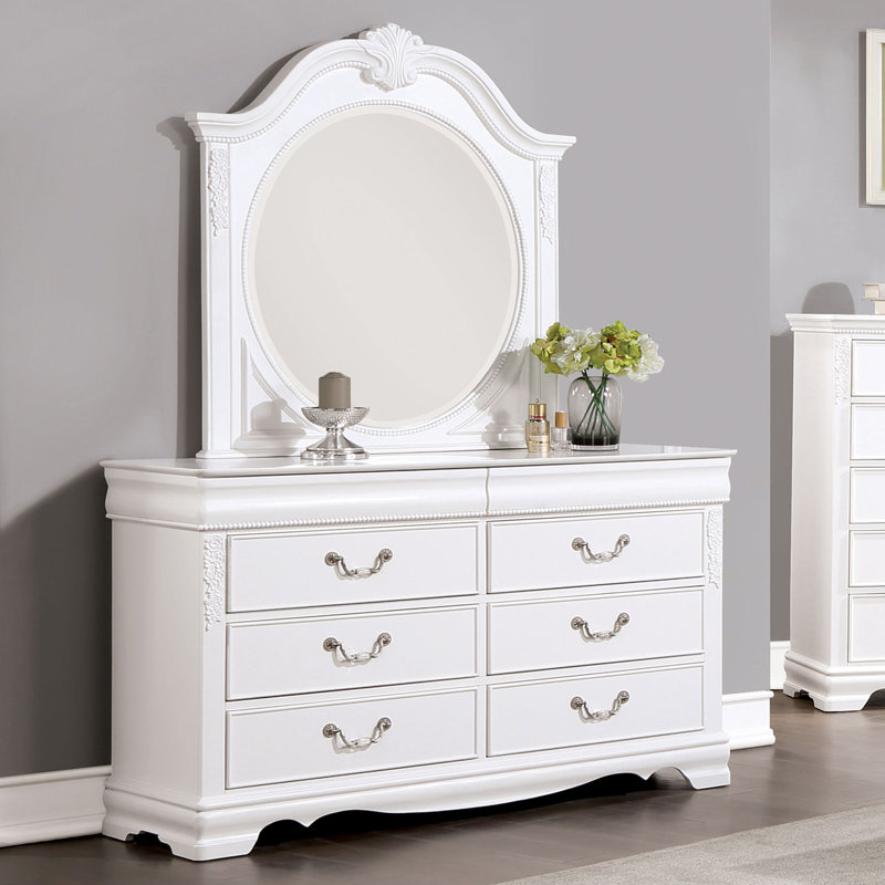 Commode 6 tiroirs l 53,6 po blanche