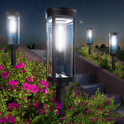 Bright Solar Lights Outdoor , Solar Pathway Lights Waterproof IP65, Auto On/Off Walkway Landscape Lighting,6 Pack
