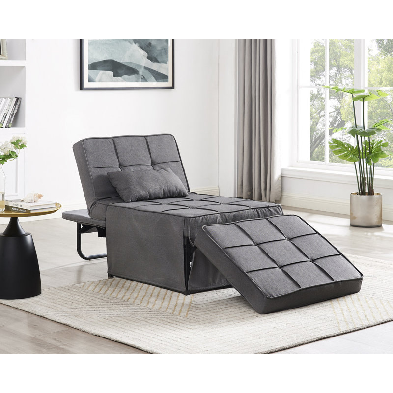 Kathay Single 75cm Upholstered Futon Chair, Dark Grey