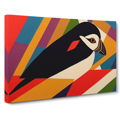 Puffin Bird Abstract Vol.2 - Wrapped Canvas