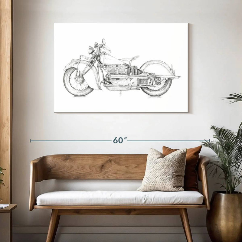 Croquis de moto Mehar II, H 30 po x l 45 po