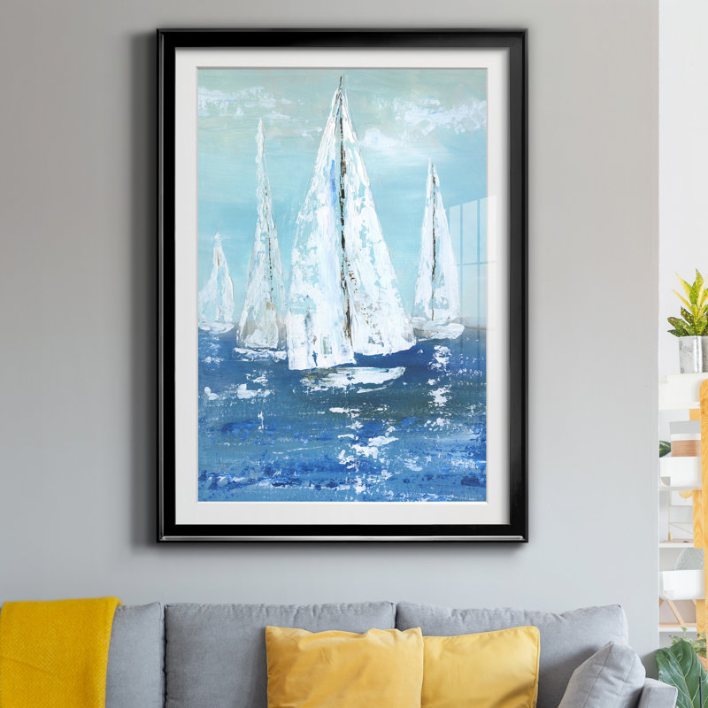 White Sails - Impression de cadre photo sur papier, Papier encadré noir, H 18,5 po x l 24,5 po x P 1,5 po