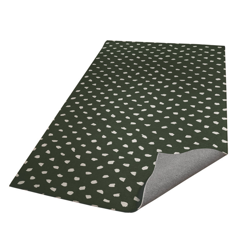 Splat Point Charcoal Kids Play Mat, Rectangle 4' x 6', Chimichurri/Green