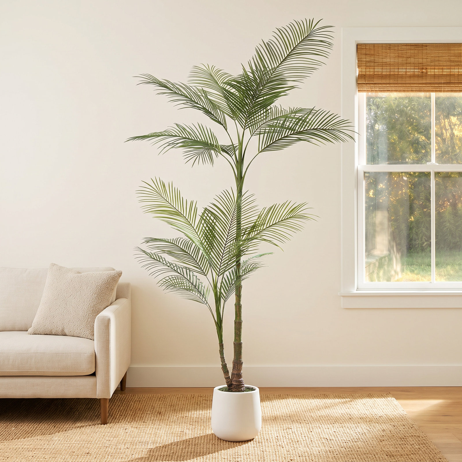 Amarillo Palm Tree in Pot, 84" H x 28" W x 28" D