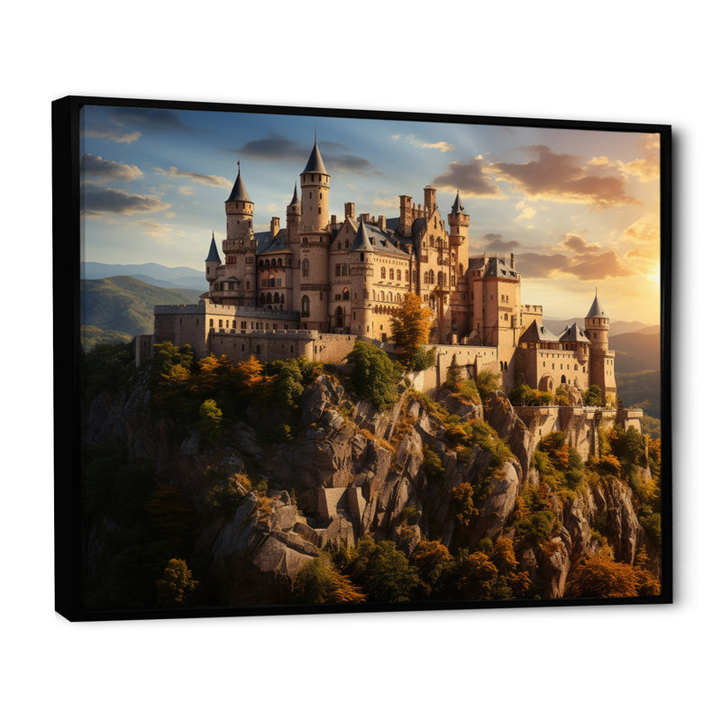 Châteaux ensoleillés, splendeur éclatante - impression, H 34 po x l 44 po x P 1,5 po, Cadre flottant noir