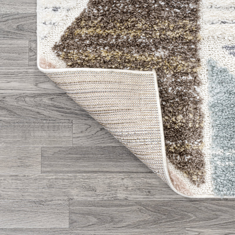 Aileen Geometric Scandi Colorblock Carved Area Rug, Rectangle 5'3" x 7'7"