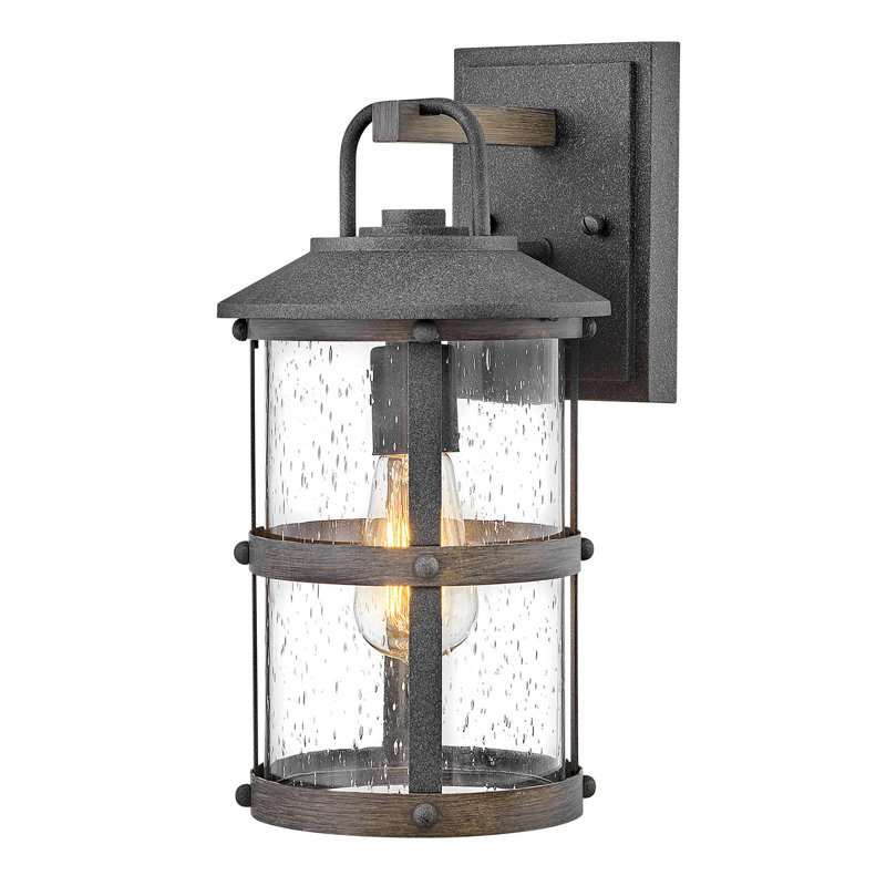 Lakehouse Outdoor Wall Lantern, 14.5" H x 7.25" W x 8.5" D, Aged Zinc