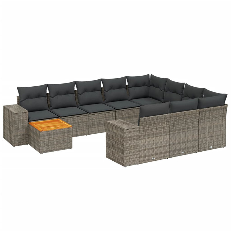 Grand canapé modulaire en rotin PE Vidaxl