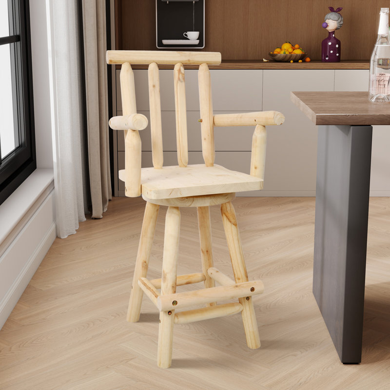 Solid Wood Swivel Counter & Bar Stool, Natural
