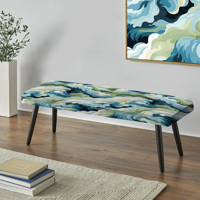 Coastal Concealment Flow - Banc rembourré noir abstrait