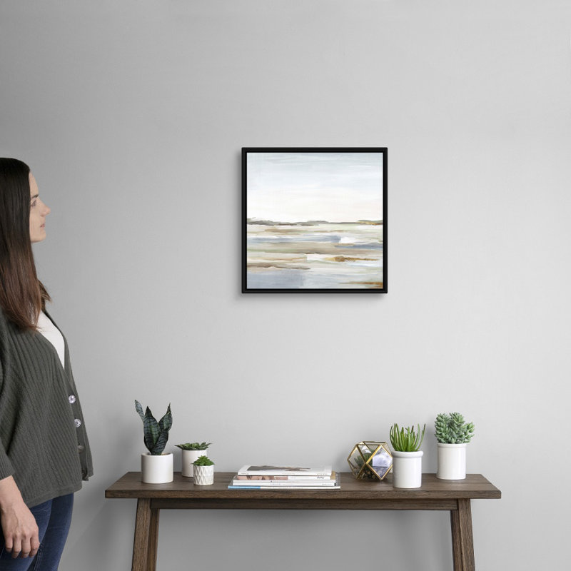 «Vastness II» par Eva Watts - reproduction d'art, H 18 po x l 18 po, Toile avec cadre photo, Noir