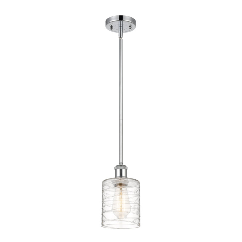 Malcolm 1 - Light Single Drop Pendant Pendant, 8" H x 5" W x 5" D, Polished Chrome