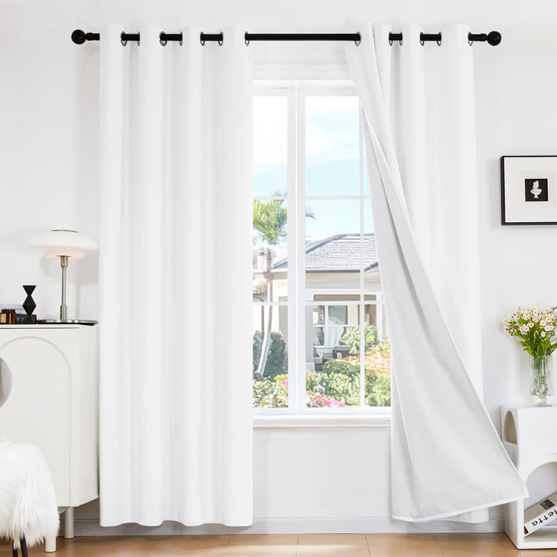 Thermal Insulated Room Darkening Grommet Curtain Panels (Set of 4), 52" W x 84" L