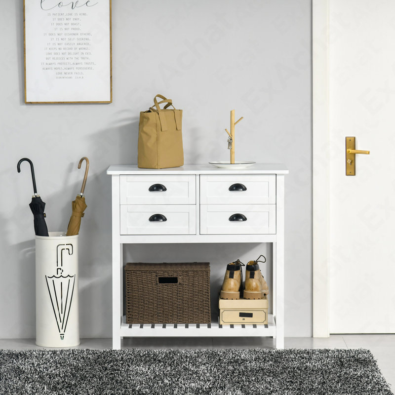 Buffet 4 tiroirs pour café - Armoire de cuisine et de salon à lattes inférieure
