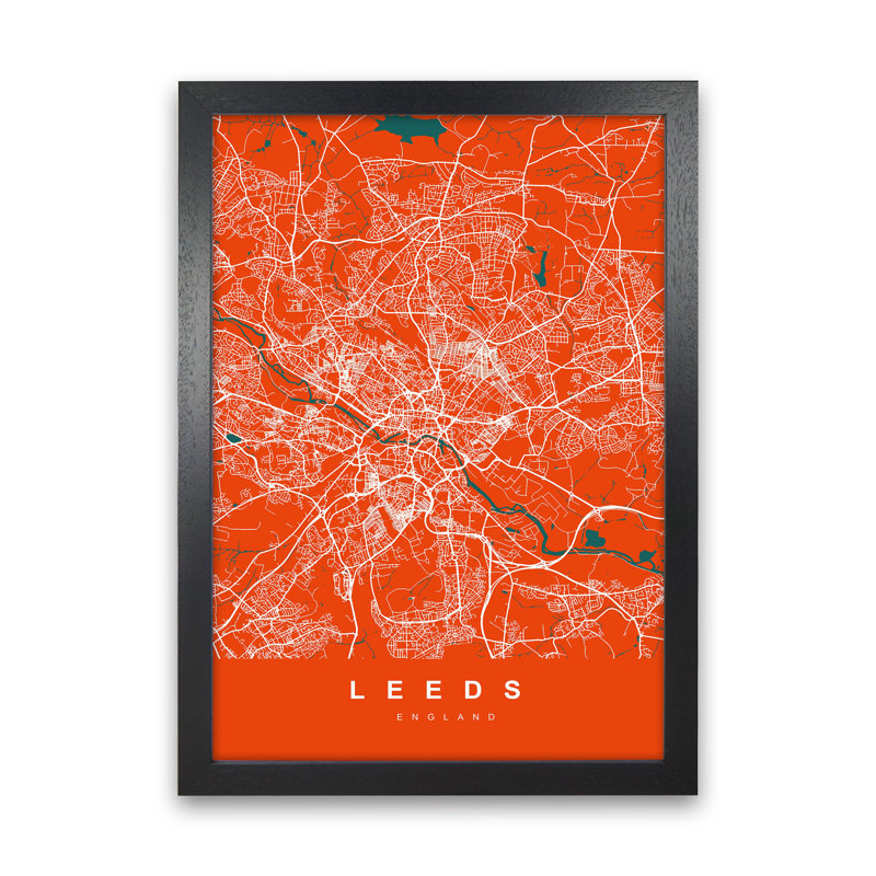 Leeds I - Print, 63cm H x 46cm W x 3cm D, Black Paper