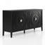 Buffet rétro 60 "à 4 portes avec rainure circulaire, noir