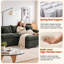 Canapé d'angle en chenille de 284 cm de large avec méridienne, canapé en L 3 places pour salon-1655758243