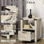 Table de bout, armoire d'appoint rustique avec rangement, petite table d'appoint avec tiroir, plateau de table effet bois pour le salon