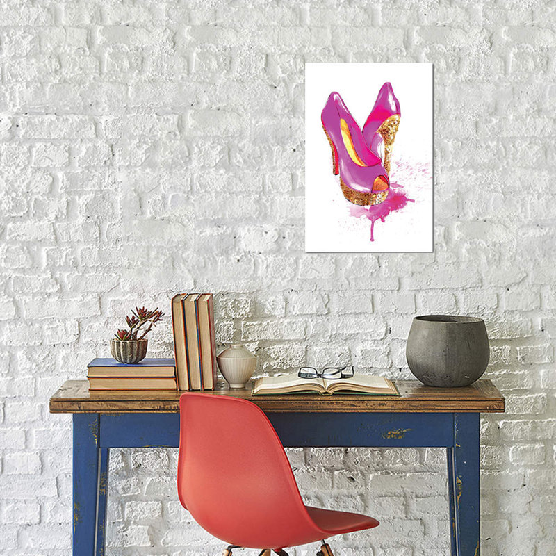 Glitter High Heel by Rongrong DeVoe - Wrapped Canvas Painting, 66.04 cm H x 45.72 cm W x 3.175 cm D