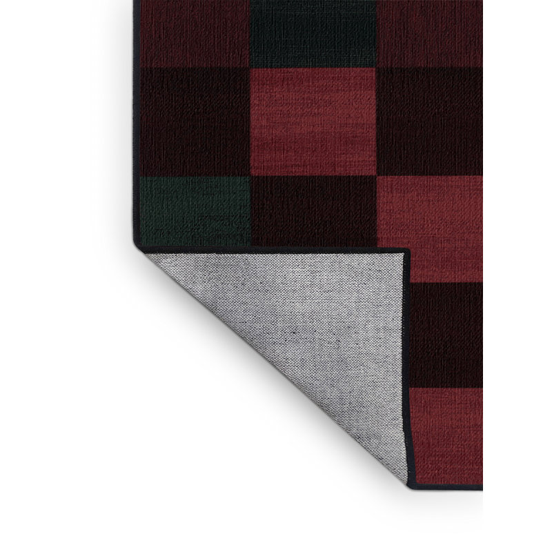 Tapis brun à carreaux lavable à la machine, Carré 6 pi