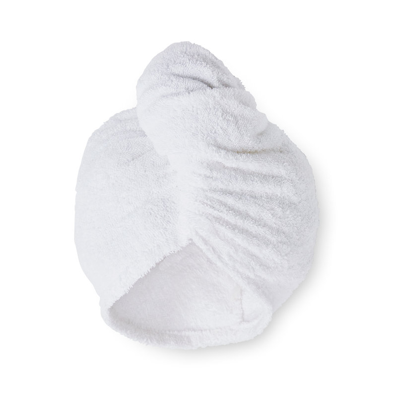 Quick Dry Cotton Turbie Head Towel, White