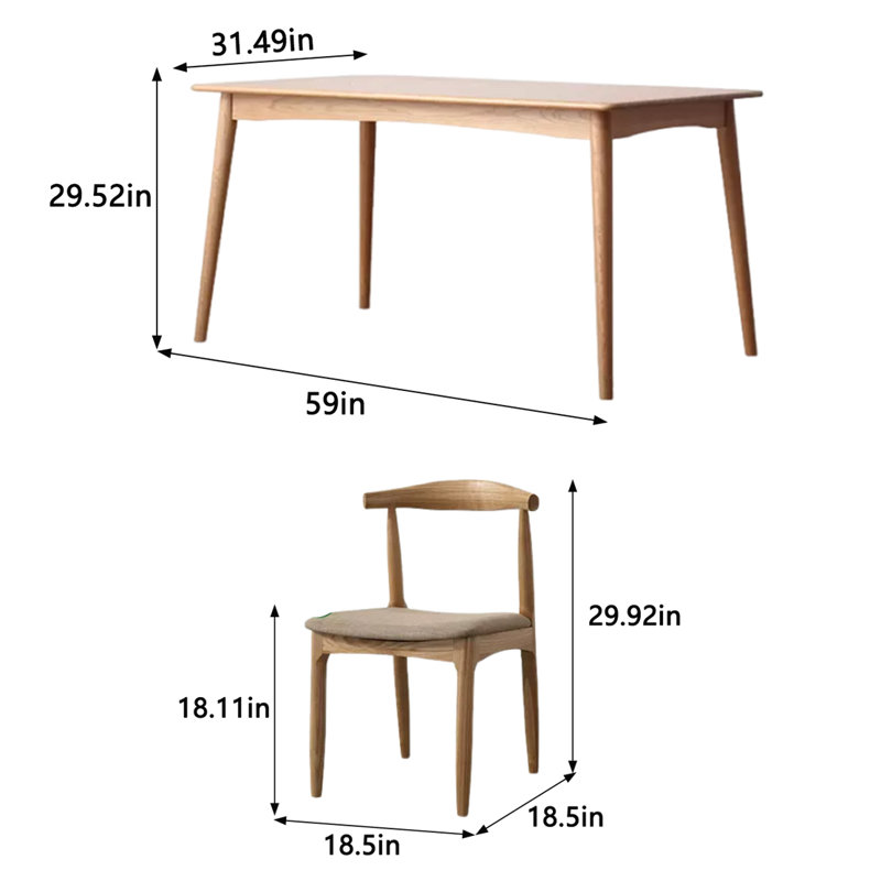 Ensemble de salle à manger rectangulaire L 59 po x l 31,49 po Lakeleigh, H 29,52 po x l 31,49 po x P 59 po