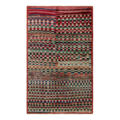 Pasha Wool Area Rug in Red/Pink/Green/Blue